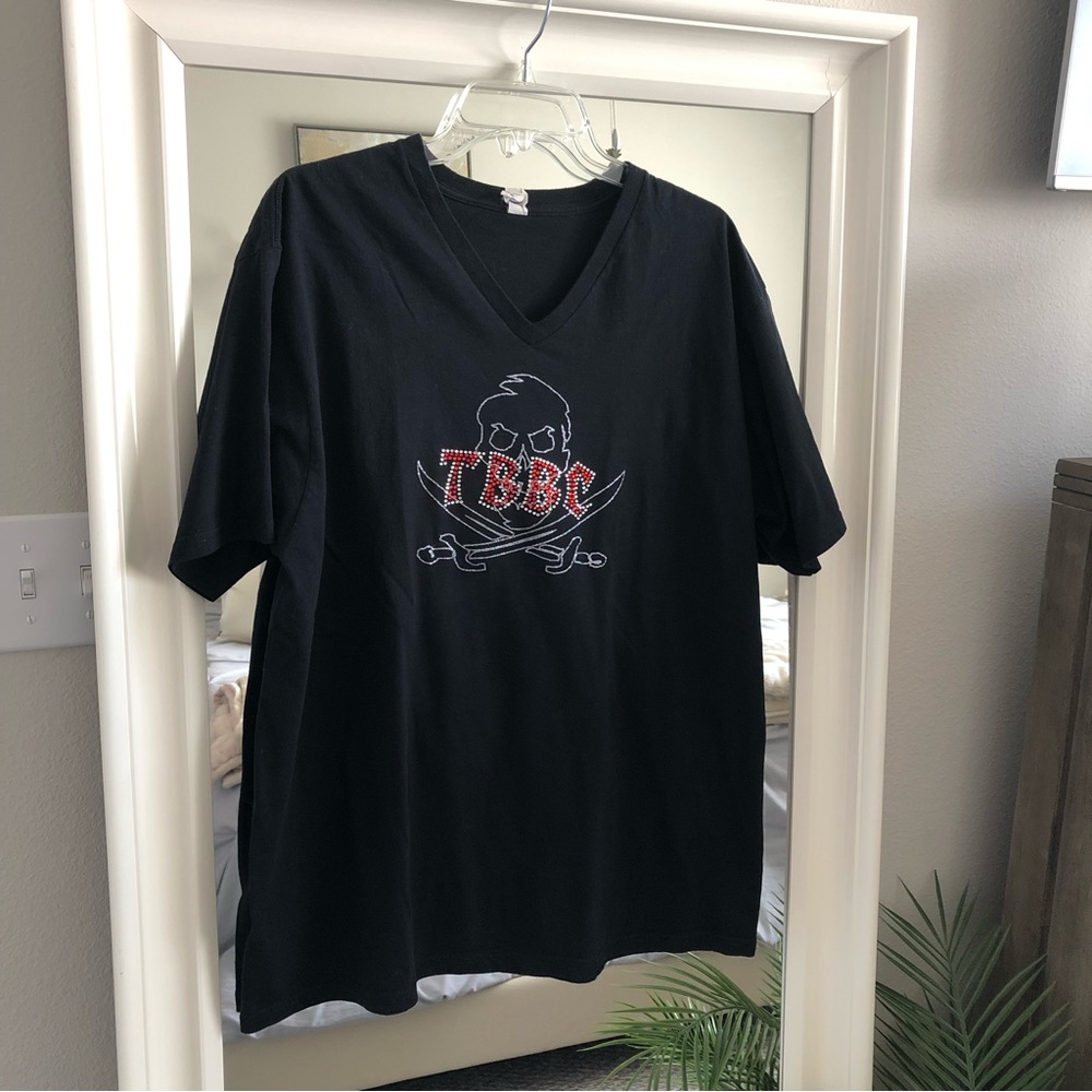 Tampa Bay Buccaneers Rhinestone Black T-shirt SZ XL
